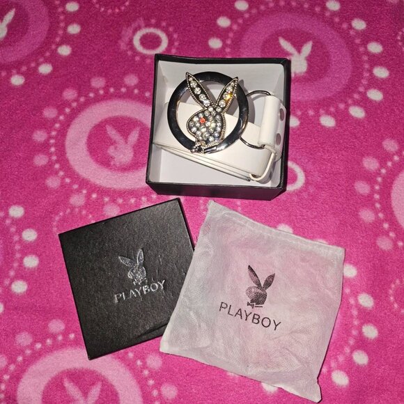 Playboy Bunny Rhinestone Rabbit Head Belt In Gift Box - Picture 3 of 6